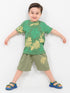 Leafy Loom Themed Cotton Short Set (Green)