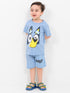 Bluey Themed Cotton Short Set (Blue-Grey)