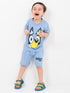 Bluey Themed Cotton Short Set (Blue-Grey)