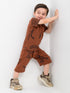 Lion Themed Cotton Short Set (Dark Brown)