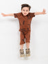 Lion Themed Cotton Short Set (Dark Brown)