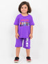 Oversized Roblox Themed Cotton Short Set (Purple)