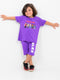Oversized Roblox Themed Cotton Short Set (Purple)