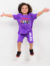 Oversized Roblox Themed Cotton Short Set (Purple)