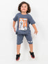 Oversized Tom & Jerry Fun Time Cotton Short Set (Charcoal Grey)