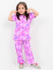 Frill Sleeves Butterfly Bliss Cotton Trouser Set (Petalwing Purple)