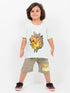 Oversized Lion King Themed Cotton Short Set (Mint & Khaki)