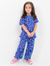 Frill Sleeves Floral Galaxy Cotton Trouser Set (Navy Floral)