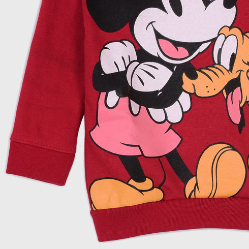 H&M Mickey & Pluto Terry Sweatshirt (Red)