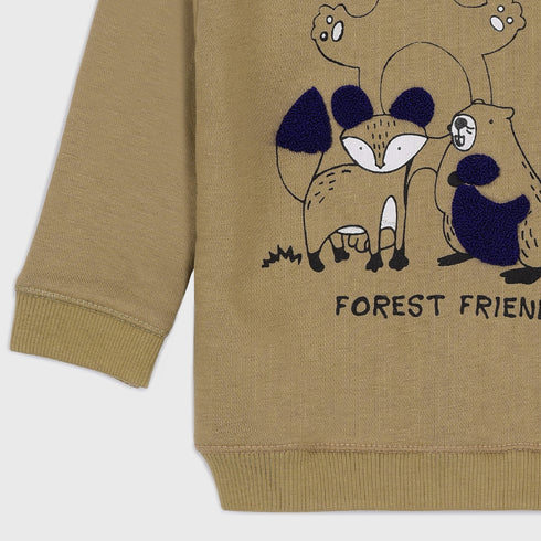Forest Friends Terry Sweatshirt (Brown)