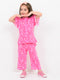 Frill Sleeves Pinktastic Hearts Themed Cotton Trouser Set (Pink)
