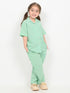 Imported Textured Wash & Wear Emerald Check 2 Piece Set (Emerald Green)