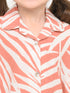 Imported Textured Wash & Wear Sunset Palm 2 Piece Set (Coral & Off-White)