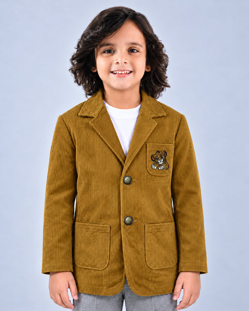 Royal Scribble Imported Corduroy Blazer (Mustard)