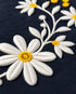 Frill Sleeves Starlit Petals Embroidered Fleece Suit (Deep Navy)