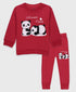 Lazy Panda Fleece Tracksuit (Red)