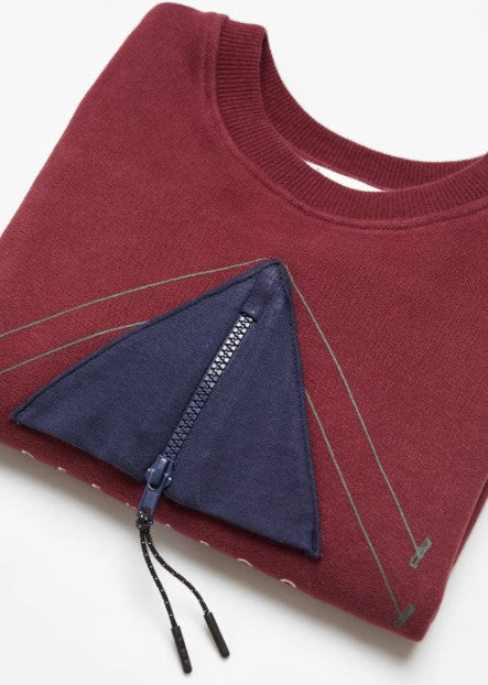 Peekaboo Zipped Fleece Sweatshirt