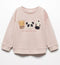 Animal Friends Towel Print Fleece Sweatshirt