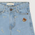 Bear Embossed Denim Jeans (Light Blue)
