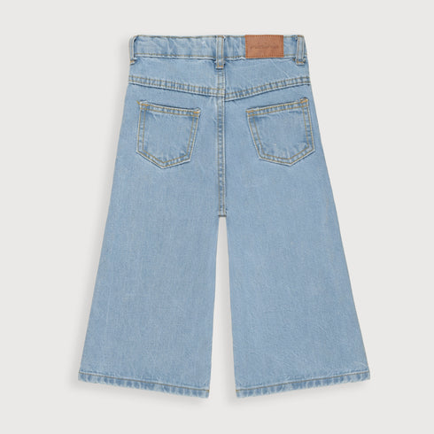 Bear Embossed Denim Jeans (Light Blue)