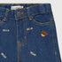 Bear Embossed Denim Jeans (Dark Blue)