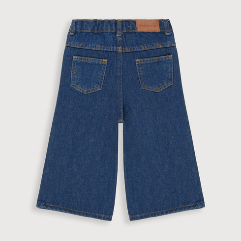 Bear Embossed Denim Jeans (Dark Blue)