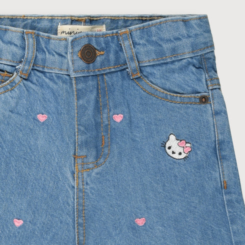Kitty Embossed Denim Jeans (Blue)