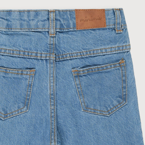 Kitty Embossed Denim Jeans (Blue)