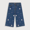 Kitty Embossed Denim Jeans (Dark Blue)