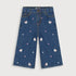 Kitty Embossed Denim Jeans (Dark Blue)