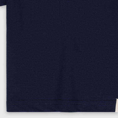 Embroidered Pique Polo Tee (Blue)