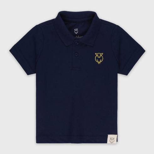 Embroidered Pique Polo Tee (Blue)