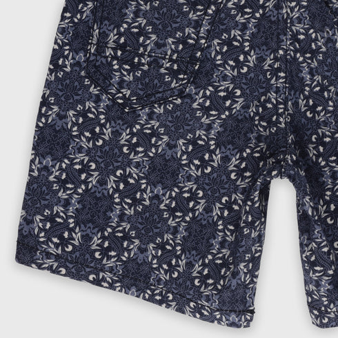 Floral Cotton Short (Grey-Blue)