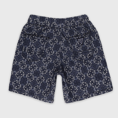 Floral Cotton Short (Grey-Blue)