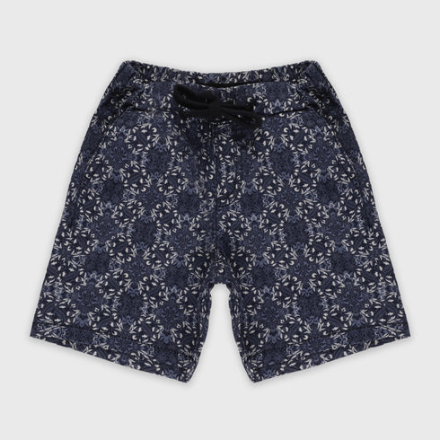 Floral Cotton Short (Grey-Blue)