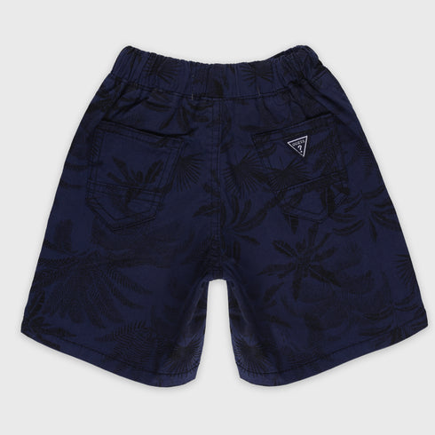 Floral Cotton Short (Dark Blue)