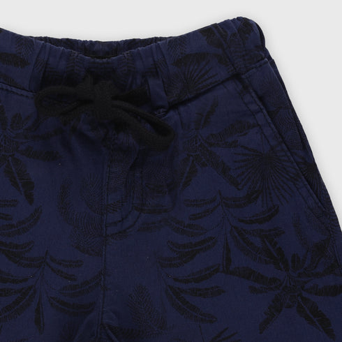 Floral Cotton Short (Dark Blue)