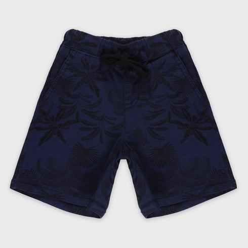 Floral Cotton Short (Dark Blue)