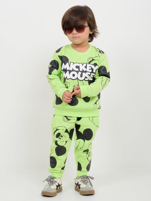 Smiley Mickey Fleece Suit (Zesty Green)