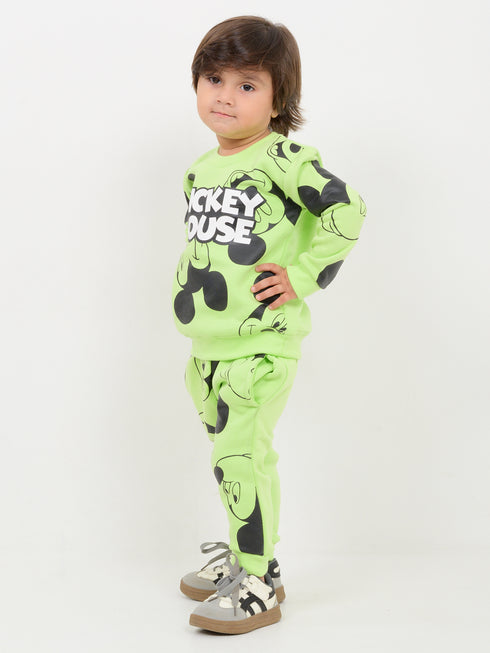 Smiley Mickey Fleece Suit (Zesty Green)