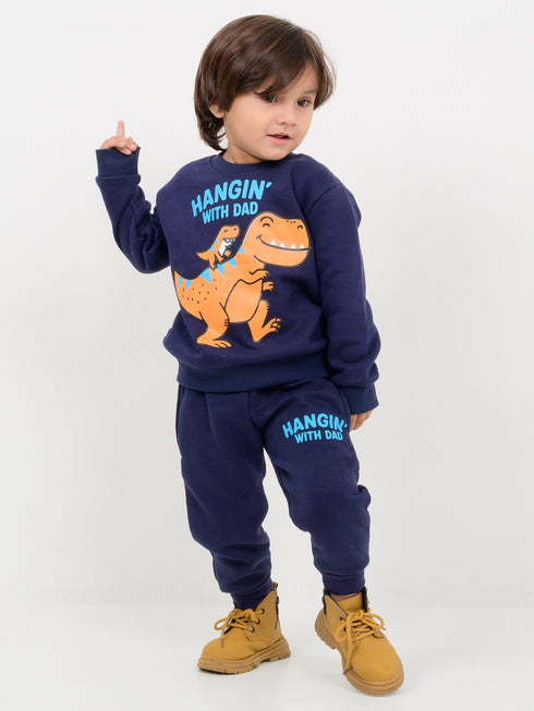 Hangin With Dad Fleece Suit (Navy Blue)
