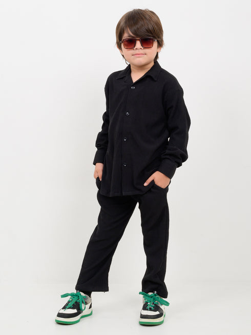 Imported Textured 2 Piece Set (Black)