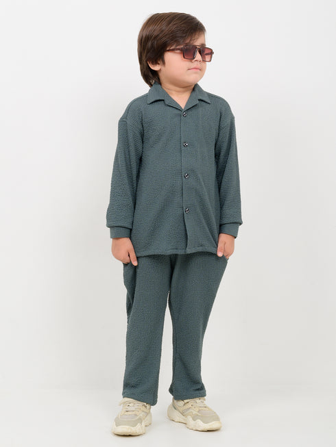 Imported Textured 2 Piece Set (Grey Green)