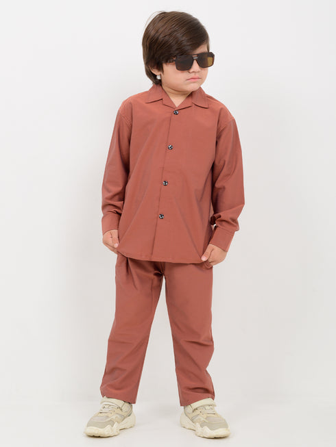 Imported Spandex 2 Piece Set (Terracotta)