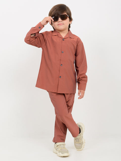 Imported Spandex 2 Piece Set (Terracotta)