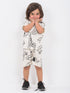 Jungle Doodles Cotton Short Set (Off-White)