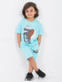 Oversized We Bare Bears Cotton Short Set (Cool Glacier)