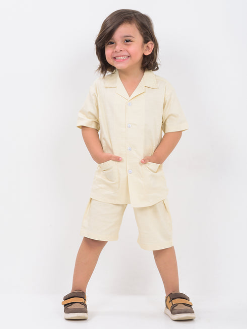 Patterned Irish Cotton Short Set (Butter Glow)