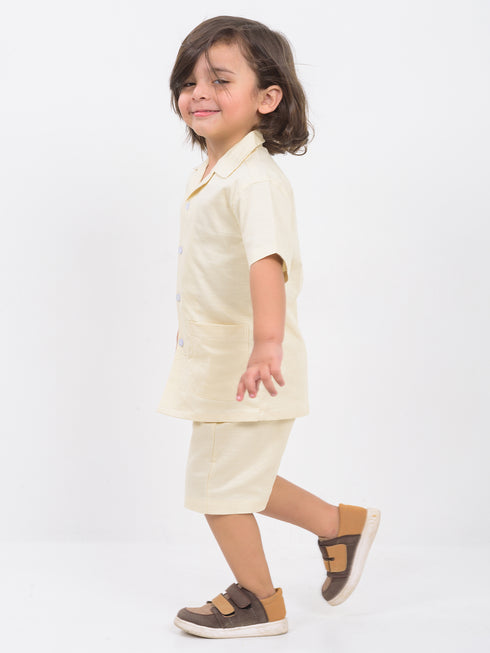 Patterned Irish Cotton Short Set (Butter Glow)