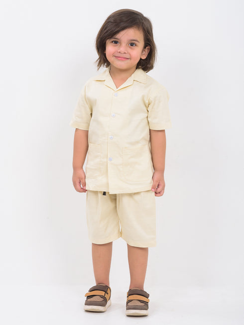Patterned Irish Cotton Short Set (Butter Glow)